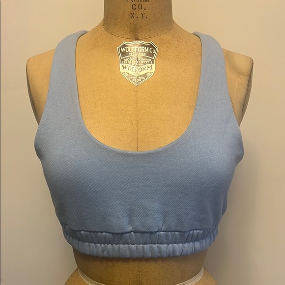 ALO Yoga Other - Alo Yoga Baby Blue Racerback Scoop Neck Sweatshirt Bra S Like New